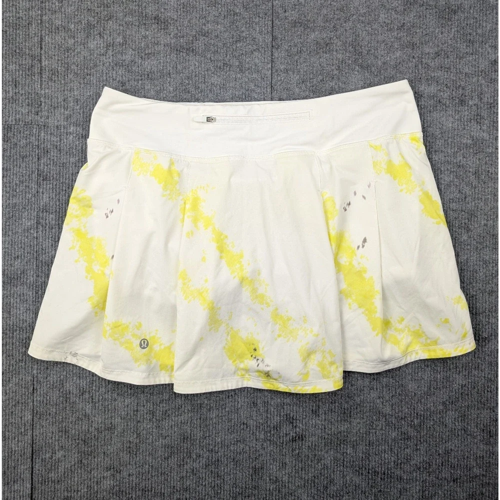 Lululemon Pace Rival Skirt Womens 8 Tall Electric Lemon Skort Athleisure Tennis